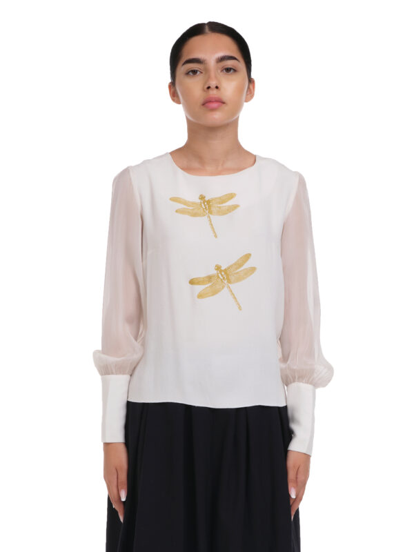 Bluză Mâneci de Voal